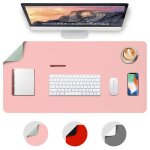 Prot�ge - bureau r�versible en simili cuir - deflecto - 120x60 cm - rose / vert - antid�rapant - imperm�able ...