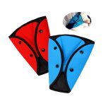 Protege ceinture de securite enfant - universels - triangle - bleu - rouge