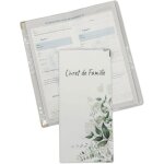 Protge livret de famille - etui au format 21 x 22cm - modle feuilles printanires - fabrication franaise ...