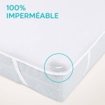 - protege matelas 140x190 impermable certifi oeko tex - alese 140x190 cm en coton respirant avec 4 ...