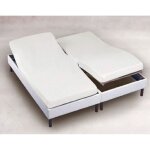 Protège matelas 2x80x200 cm ? spécial lit articulé tête et pieds relevables ? molleton coton 200g / m² ... Protège matelas 2x80x200 cm ? spécial lit articulé tête et pieds relevables ? molleton coton 200g / m² ...