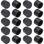 Prot�ge - pieds de meuble 20 pi�ces 22x25mm embouts ronds en caoutchouc noir pour chaises et tables