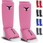Protge - tibias + pied mytra fusion - enfant - sports de combats - lger et rembourr - rose