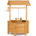 Puit de dcoration jardin - bois - 82x47x41 cm - seau et manivelle - style rtro - rsistant aux intempries ...