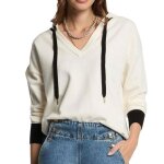 Pull blanc / noir femme morgan martine