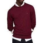 Pull bordeaux homme tommy hilfiger essential crew