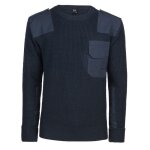 Pull - brandit - bw - couleur navy - homme - renforc aux coudes et paules