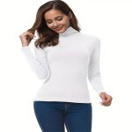 Pull à col roulé chaud pour femme vitata - haut décontracté à manches longues - blanc Pull à col roulé chaud pour femme vitata - haut décontracté à manches longues - blanc