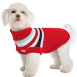 Pull � col roul� pour chiens taille petite � grande chaud avec motif cerf pour lext�rieur.