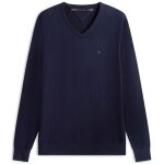 Pull col v en coton essentiel tommy hilfiger