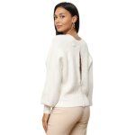 Pull doux  dos ouvert avec boutons perles. dot de manches ballons. pour femme - pulls - la modeuse