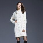 Pull femme hiver col roul chic e elegant chaud en tricot - blanc