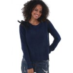 Pull femme - kaporal - fauve bleu marine - col arrondi - manches longues - tissu voile Pull femme - kaporal - fauve bleu marine - col arrondi - manches longues - tissu voile