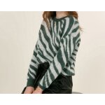 Pull femme z�bre manches longues col rond - tendance confortable mode automne hiver tricot chaud