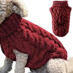 Pull hiver chien - 1 pi�ce tricot �pais chaud - rouge - taille xl - convient pour chiens petits / moyens ...