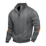 Pull homme col montant regular fit casual sweat - shirt homme autumn - gris fonc�