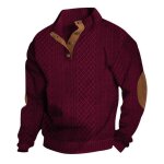 Pull homme col montant regular fit casual sweat - shirt homme autumn - vin rouge