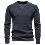 Pull homme col rond en tricot autumn dhiver sweat - shirt homme casual chaude couleur unie regular fit ...