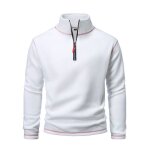 Pull homme polaire col montant avec fermeture Éclair automne hiver pullover chaud couleur contraste - ... Pull homme polaire col montant avec fermeture Éclair automne hiver pullover chaud couleur contraste - ...