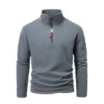 Pull homme polaire col montant avec fermeture Éclair automne hiver pullover chaud couleur contraste - ... Pull homme polaire col montant avec fermeture Éclair automne hiver pullover chaud couleur contraste - ...