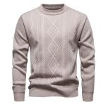Pull homme en tricoté chaud doublé polaire col rond casual pullover jacquard regular fit couleur unie ... Pull homme en tricoté chaud doublé polaire col rond casual pullover jacquard regular fit couleur unie ...