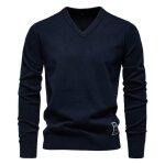 Pull hommepull homme col v en maille fine de cotonpull col v homme  manches longues coupe classique ...