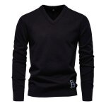 Pull hommepull homme col v en maille fine de cotonpull col v homme  manches longues coupe classique ...
