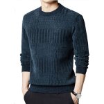 Pull hommepulls homme  poils intrieurs en maillechaud pull  col rond basique couleur unie casual slim ...