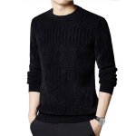 Pull hommepulls homme  poils intrieurs en maillechaud pull  col rond basique couleur unie casual slim ...