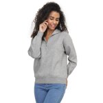 Pull en maille douce � col montant avec zip m�tallique. mod�le resserr� au niveau des manches et en bas. ...