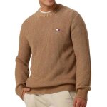 Pull marron homme tommy hilfiger badge