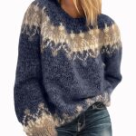 Pull en mohair pour femme vitata col rond manches longues pull automne et hiver lgant chaud tricot ...