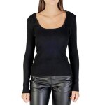 Pull coupe prs du corps femme morgan noir ctel  dos en dentelle fleurie