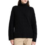 Pull noir femme tommy hilfiger soft