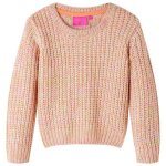 Pull - over tricot pour enfants rose doux 92 / 104 / 116 / 128 / 140