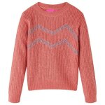 Pull - over tricot� pour enfants rose moyen 92 / 104 / 116 / 128 / 140