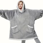 Pull plaid à capuche gris doux et confortable hommes femmes tu Pull plaid à capuche gris doux et confortable hommes femmes tu