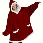 Pull plaid à capuche rouge doux et confortable hommes femmes tu Pull plaid à capuche rouge doux et confortable hommes femmes tu
