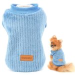 Pull en polaire c�tel�e pour animal de compagnie chandail en molleton chaud pour petits chiens chats ...