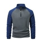 Pull polaire homme col À fermeture Éclair automne hiver chaud pullover col montant couleur contraste ... Pull polaire homme col À fermeture Éclair automne hiver chaud pullover col montant couleur contraste ...