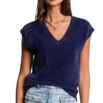 Pull sans manches marine femme morgan cathy