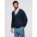 Pull structur� col en v - ombre - pour homme - bleu marine