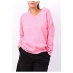 Pull v rose femme