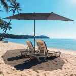 Puluomis parasol rectangulaire 4x2m - parasol double - parasol de jardin ext�rieur - m�tal - polyester ...