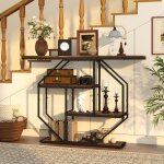 Puluomis table console avec 4 �tag�res - 105 x 30 x 85 cm - console meuble entr�e - style industriel