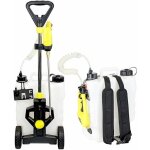 Pulvrisateur lectrique 16l  batterie lithium sur roulettes ou dos - buse 40cm - tuyau toiture extensible ...