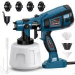 Pulv�risateur de peinture �lectrique 800w avec 4 buses et 3 modes de pulv�risation d�bit r�glable bidon ...