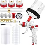 Pulv�risateur de peinture - underscore - hvlp - 3 buses (1. 4 / 1. 7 / 2. 0mm) - 10 accessoires - godet ...