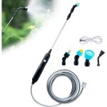 Pulvrisateur lectrique de jardin lance tlescopique avec 4 buses et 10m de tuyau usb rechargeable pour ...