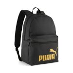 Puma sac à dos noir pour femme et homme - phase backpack puma black - gold - no. 1 logo 292177 Puma sac à dos noir pour femme et homme - phase backpack puma black - gold - no. 1 logo 292177
